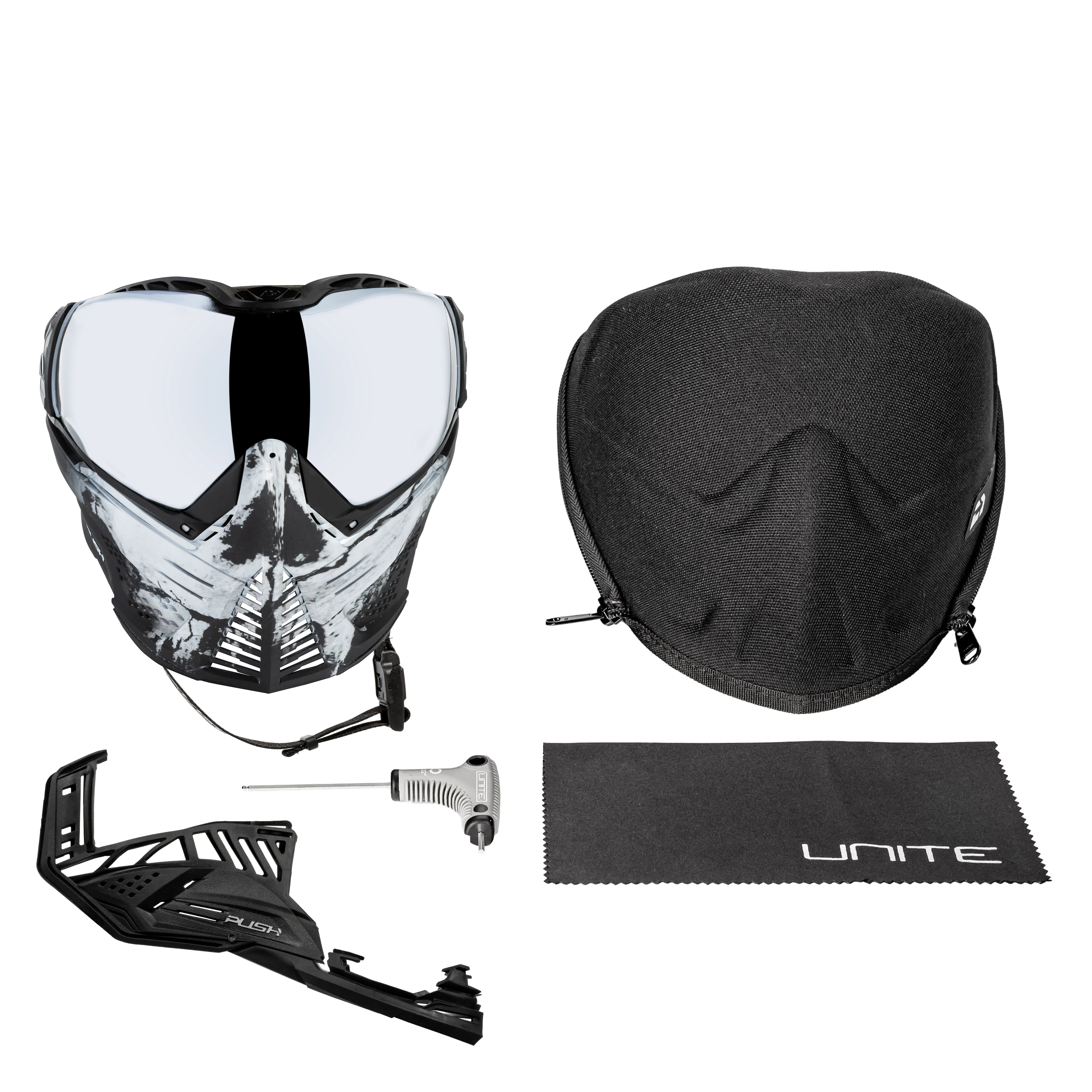 Push Unite Goggle Mk II - Warlord Omen (Black/White Skull) - Silver Lens - Image 7