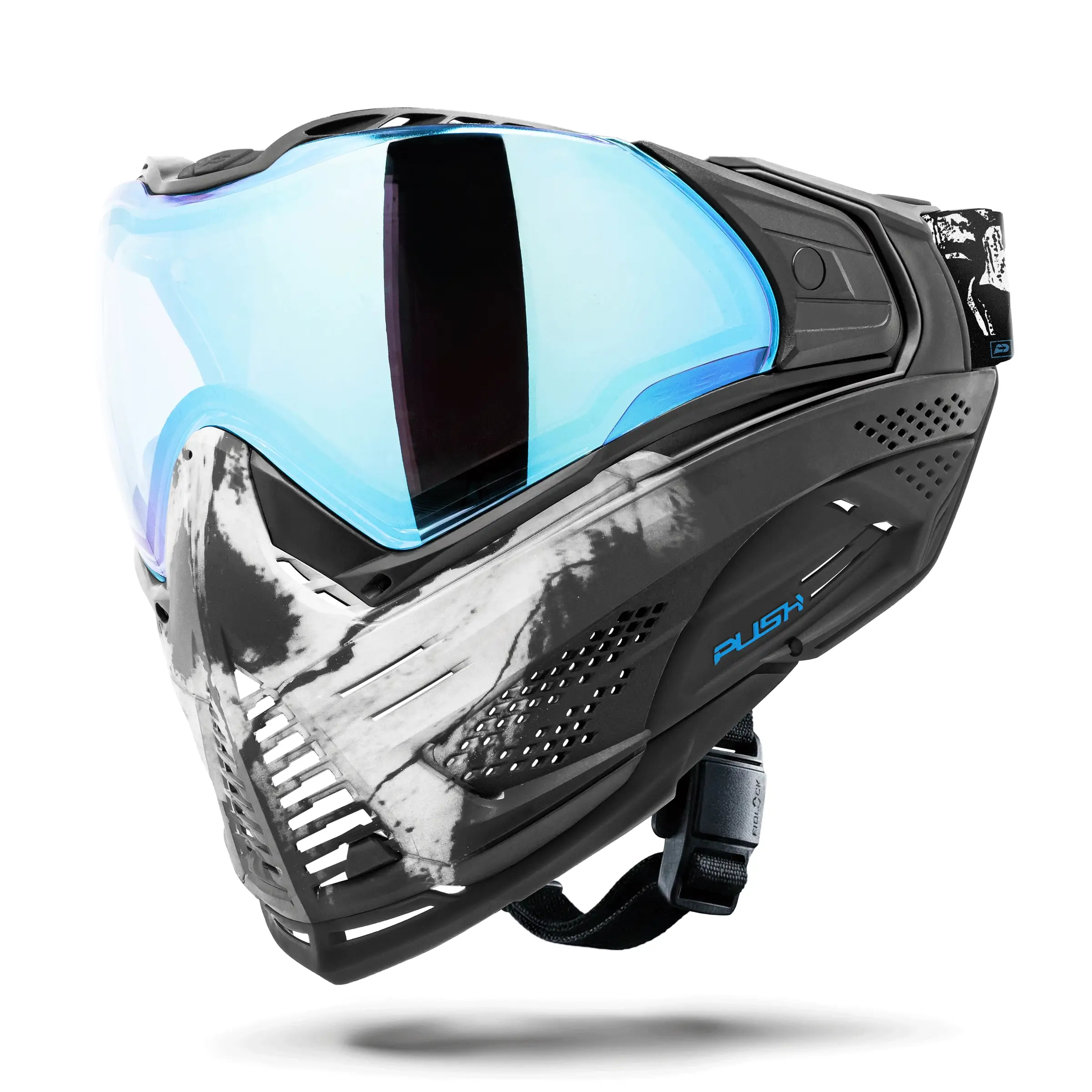 Push Unite Goggle Mk II - Warlord Soul (Black/White Skull) - Blue Lens