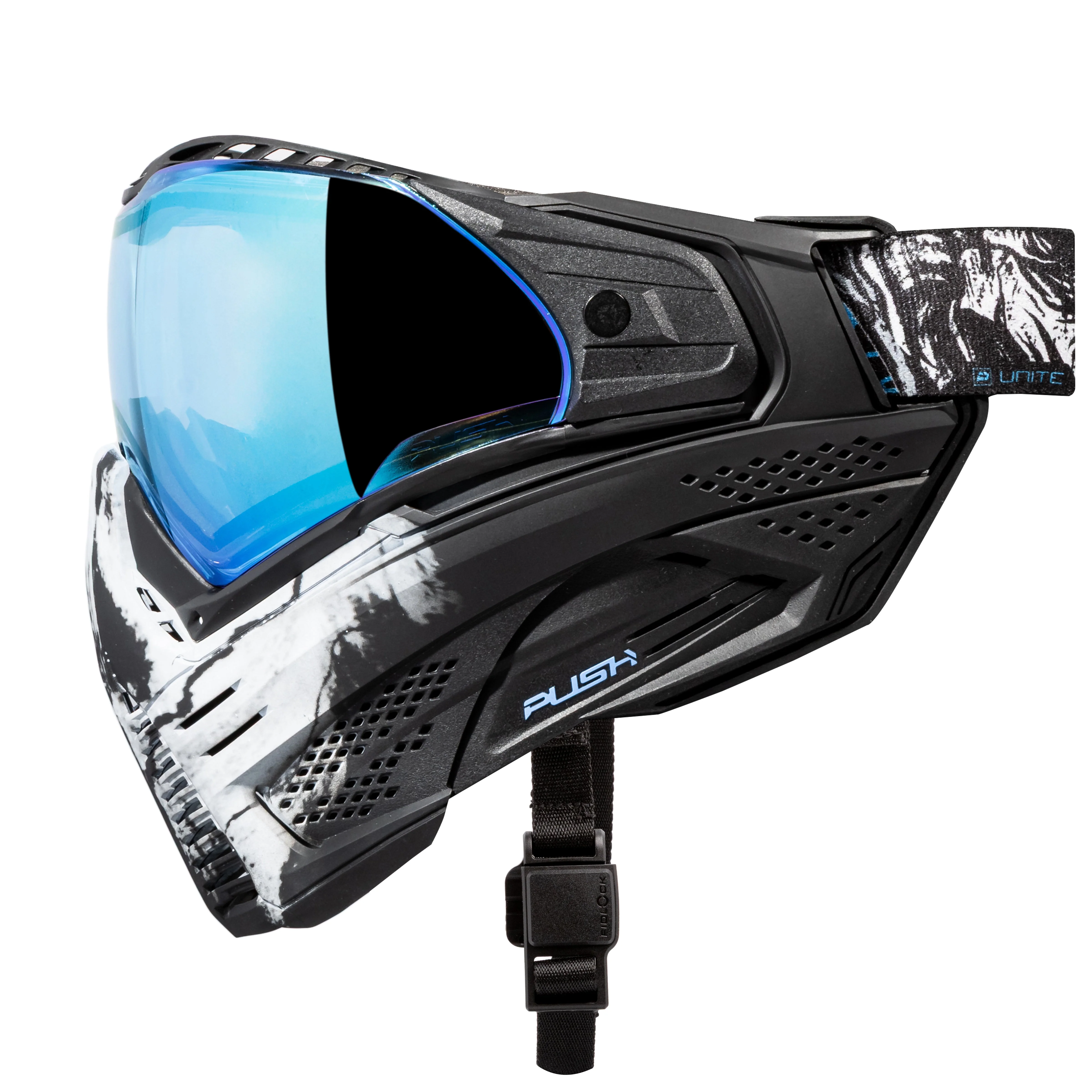 Push Unite Goggle Mk II - Warlord Soul (Black/White Skull) - Blue Lens - Image 10